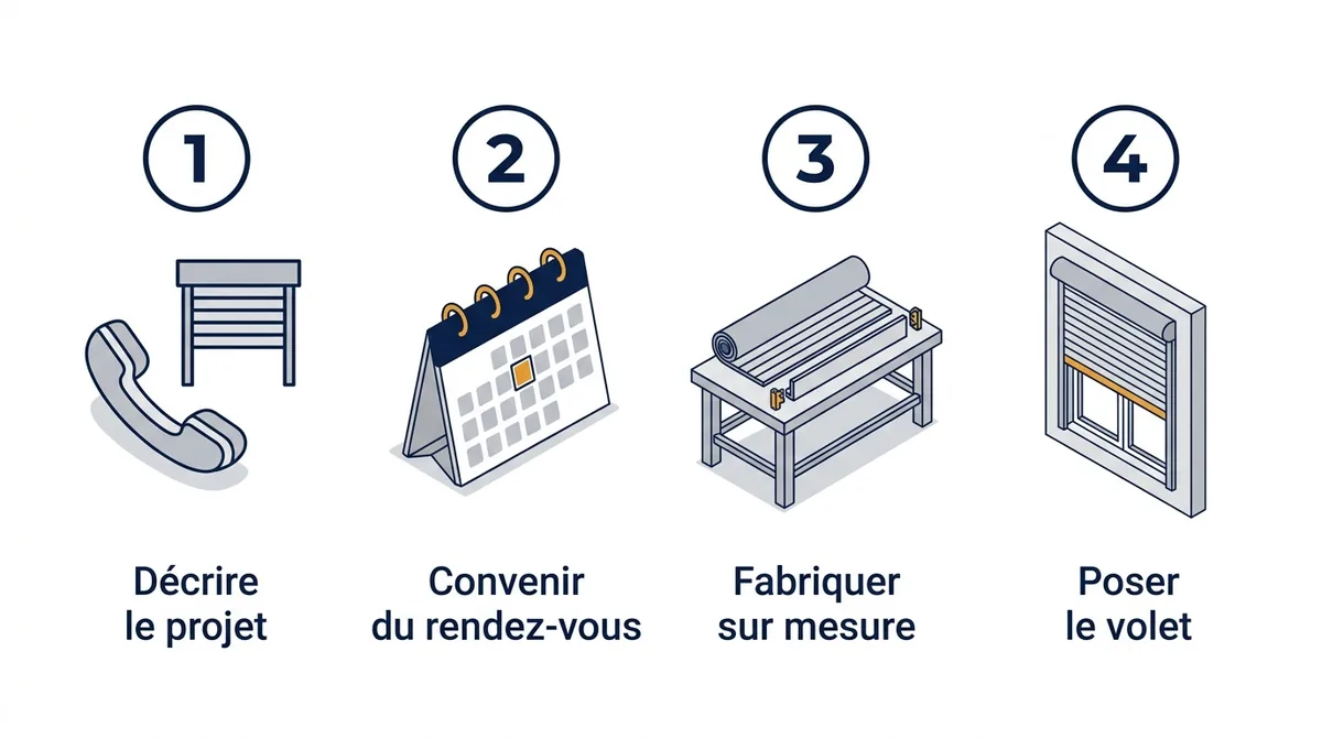 Volet sur mesure à Ormesson-sur-Marne : du premier échange à la fabrication et à la pose
